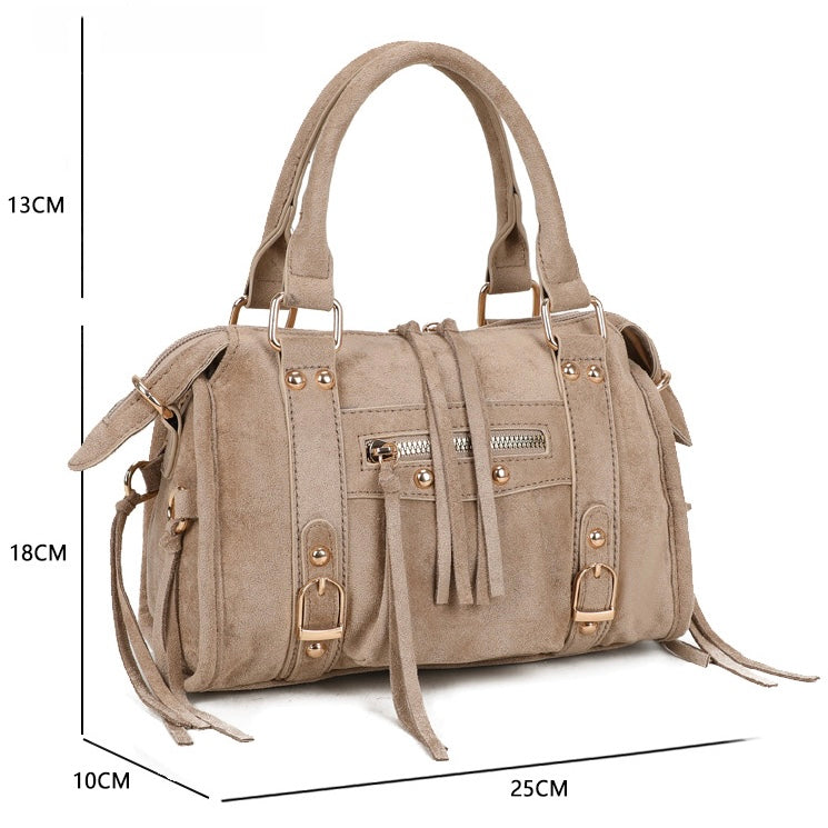 Liv Classic Suède Medium Tas - Apricot