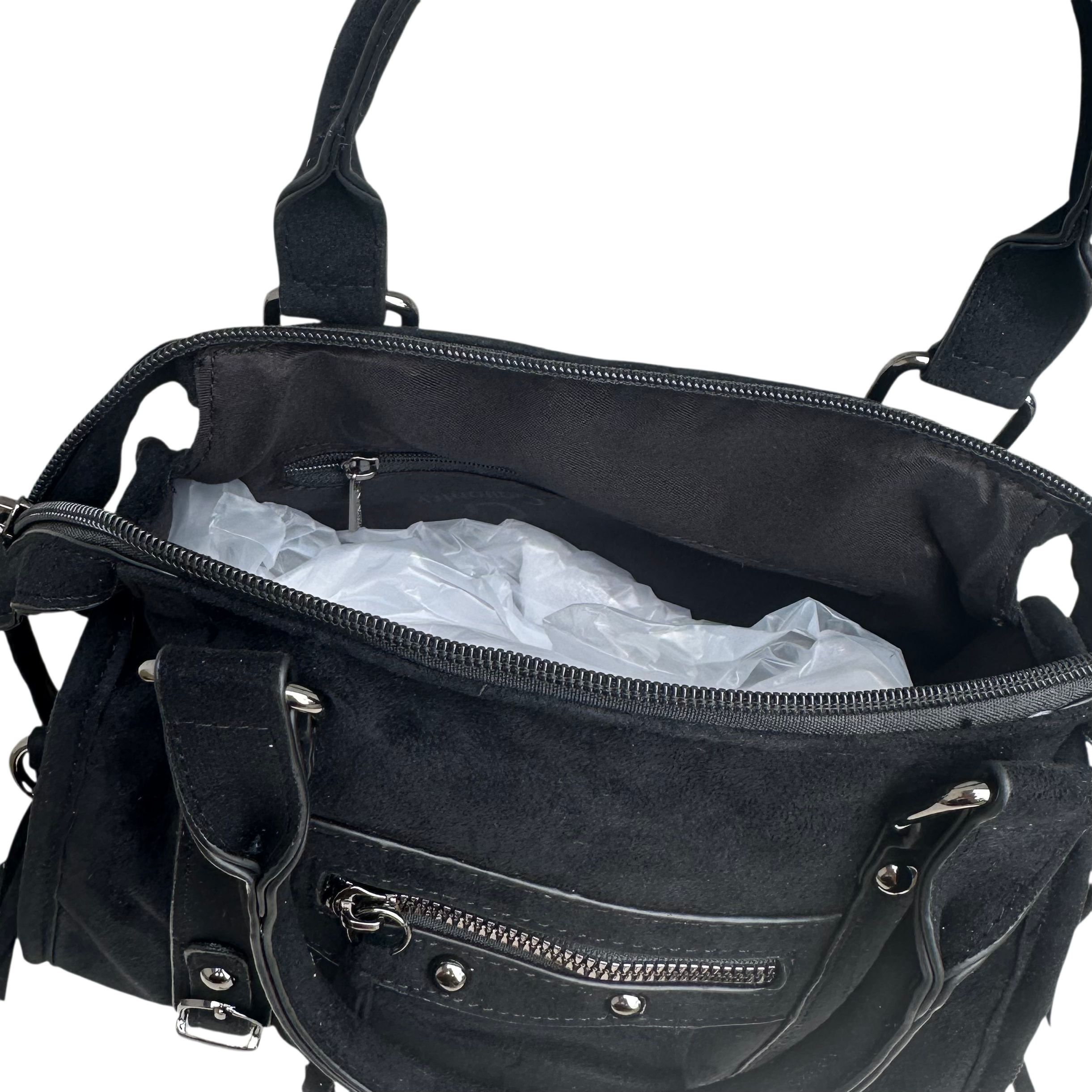 Liv Suède Medium Tas - Zwart