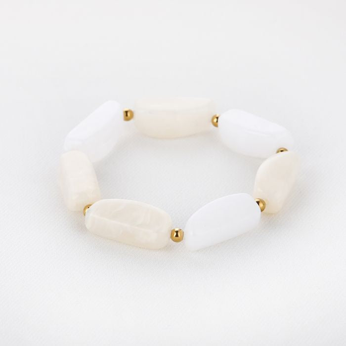 Beads Acryl Bracelet - Gold Beige