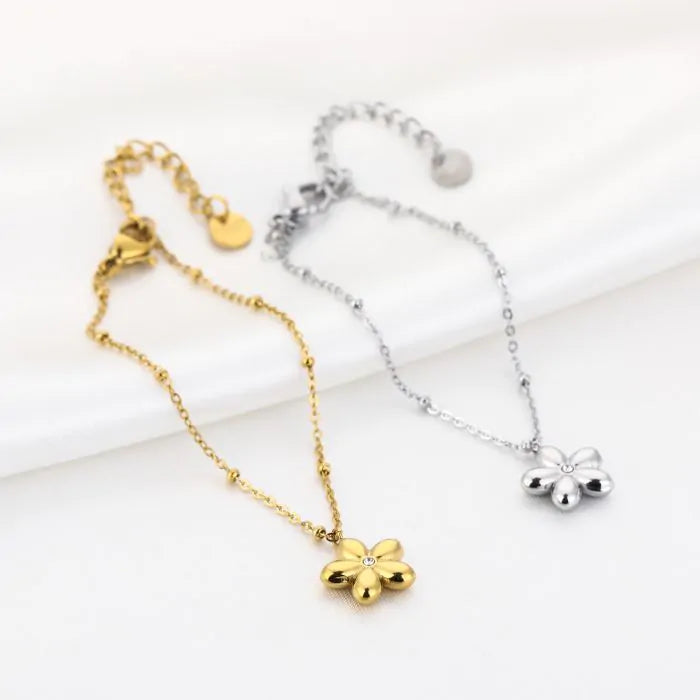 Flower Bracelet - Silver