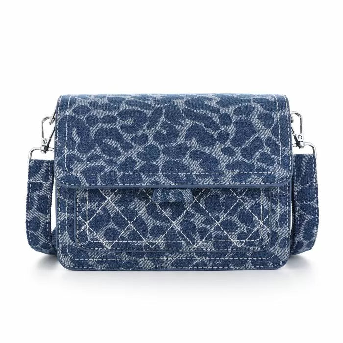 Chloe Special Denim Tas - Leopard Donker Blauw