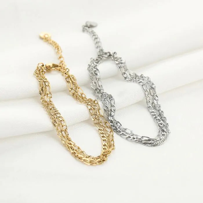 Double Jade Bracelet - Silver