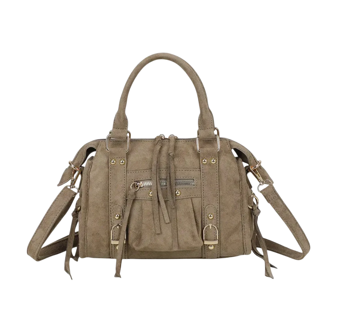 Liv Classic Suède Medium Tas - Taupe