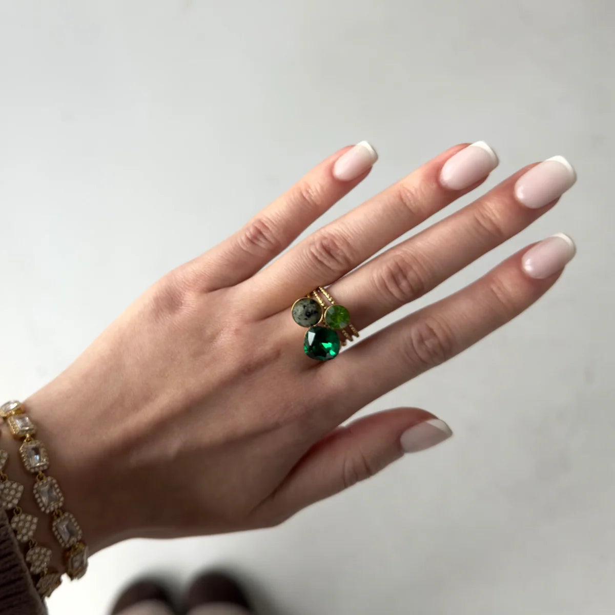 Desiree Green Ring - Gold