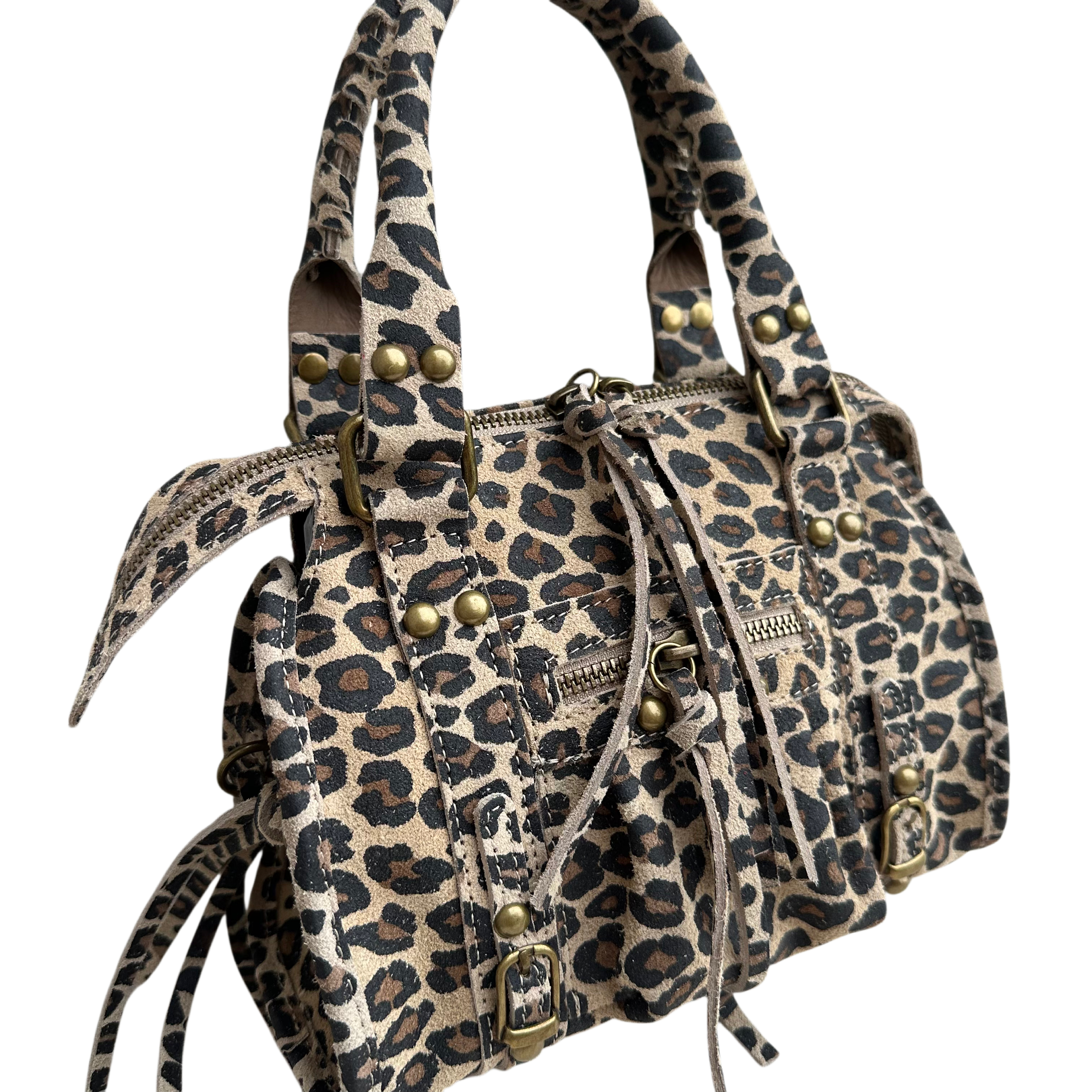 Liv Echt Leer Small Tas - Licht Leopard