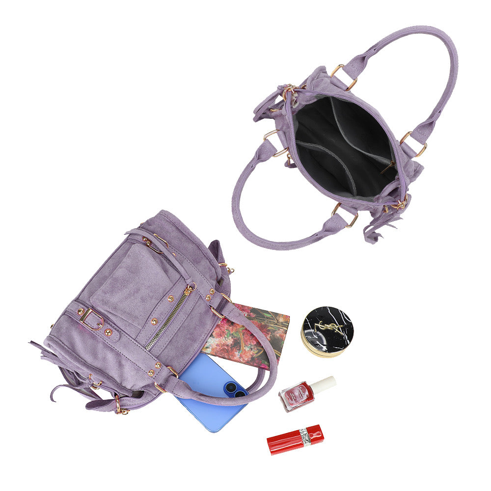 Liv Classic Suède Medium Tas - Lila