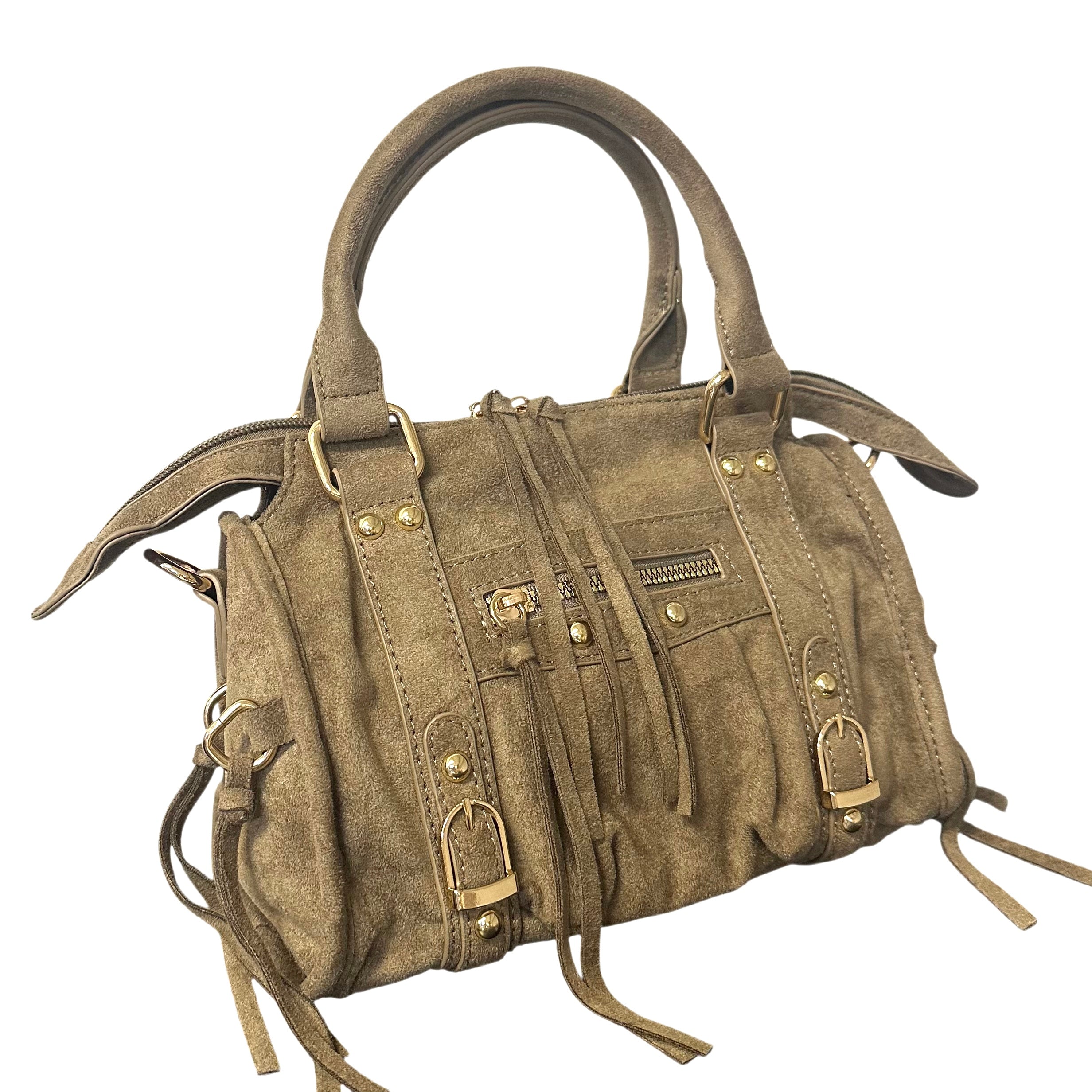 Liv Classic Suède Medium Tas - Taupe
