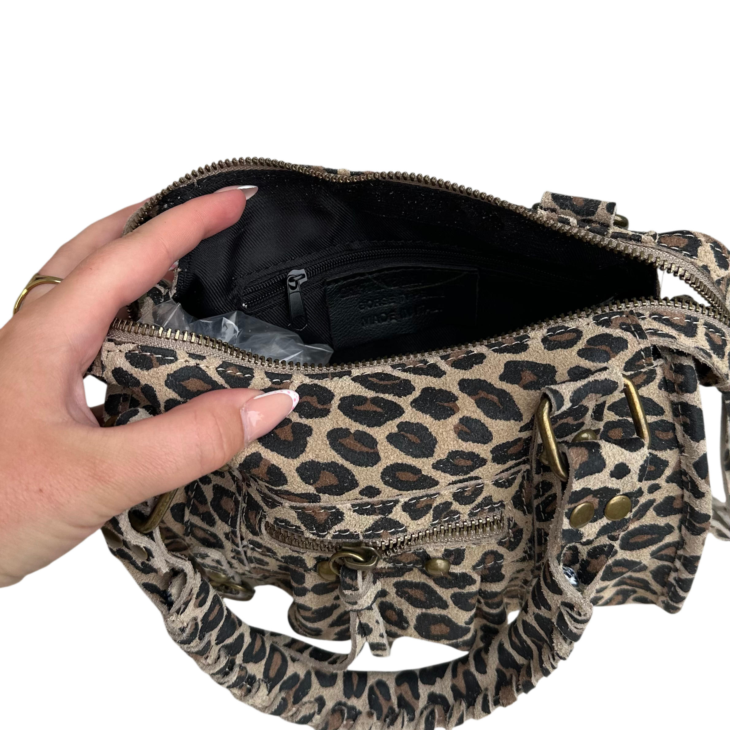 Liv Echt Leer Small Tas - Licht Leopard