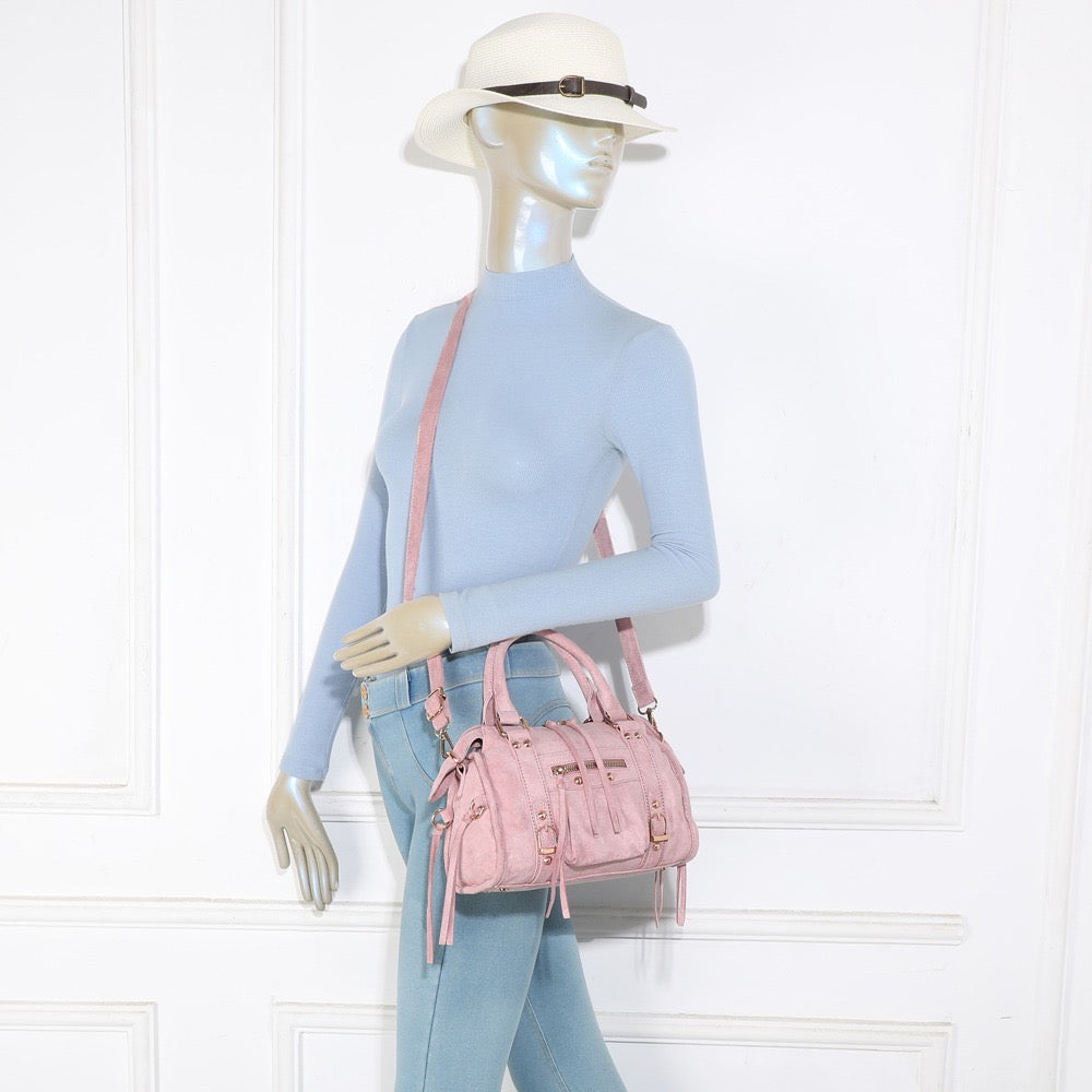 Liv Classic Suède Medium Tas - Roze