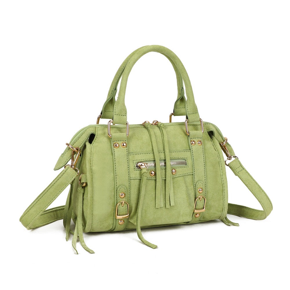 Liv Classic Suède Medium Tas - Appeltjes Groen