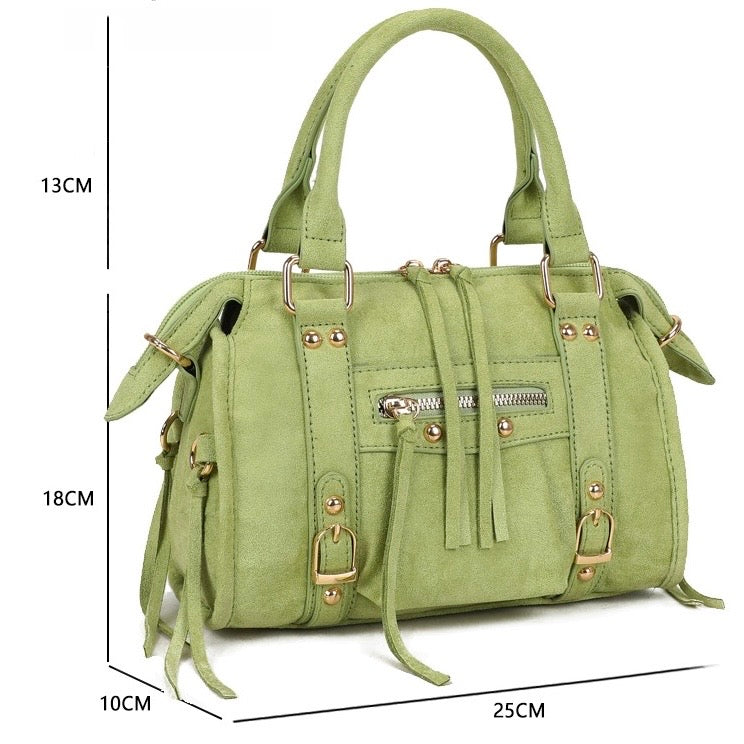 Liv Classic Suède Medium Tas - Appeltjes Groen