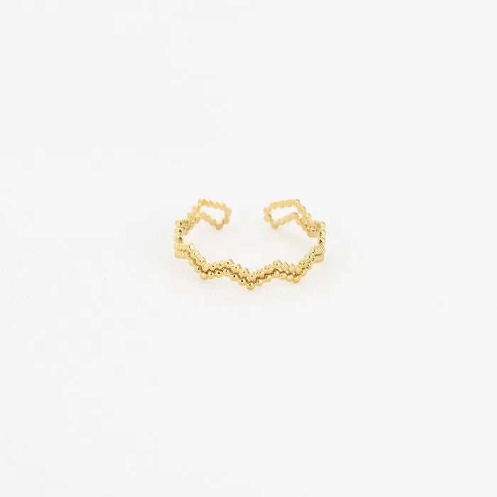 Wavy Dot Ring - Gold