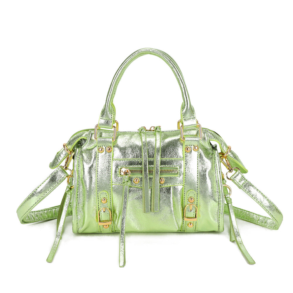 Liv Shiny Medium Tas - Metallic Appeltjes Groen