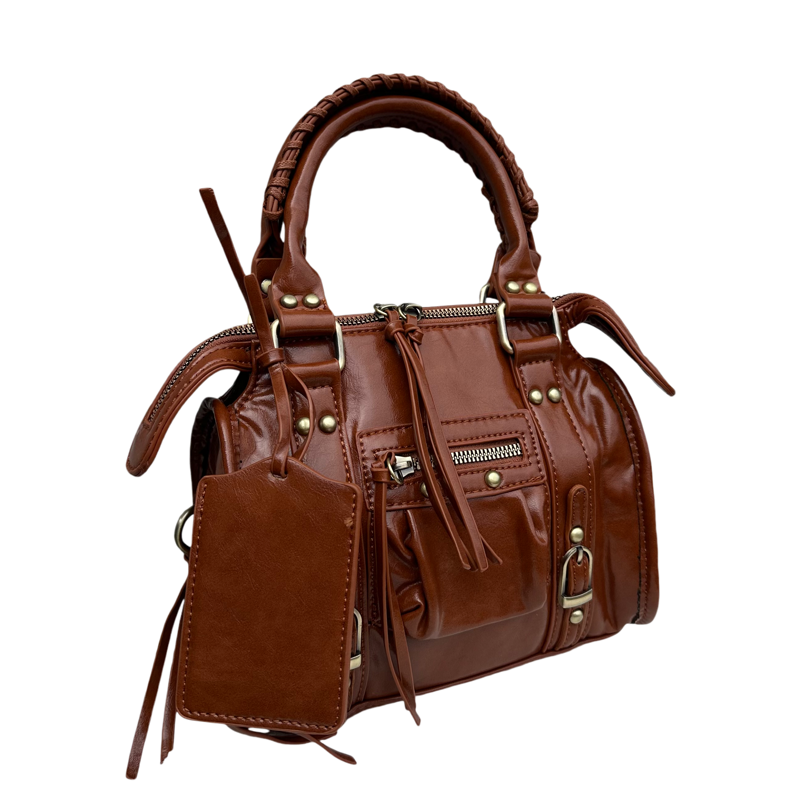 Liv Small Mirror Tas PU Leer - Bruin
