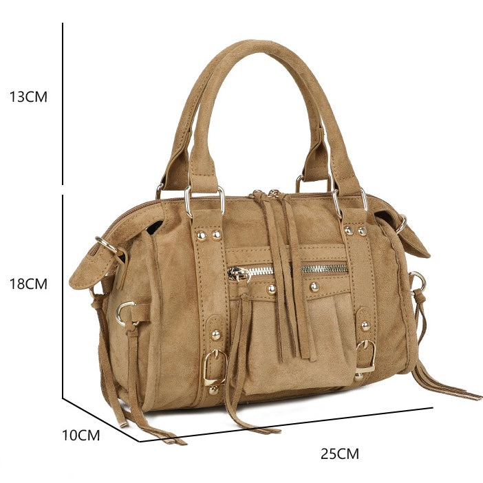 Liv Classic Suède Medium Tas - Camel