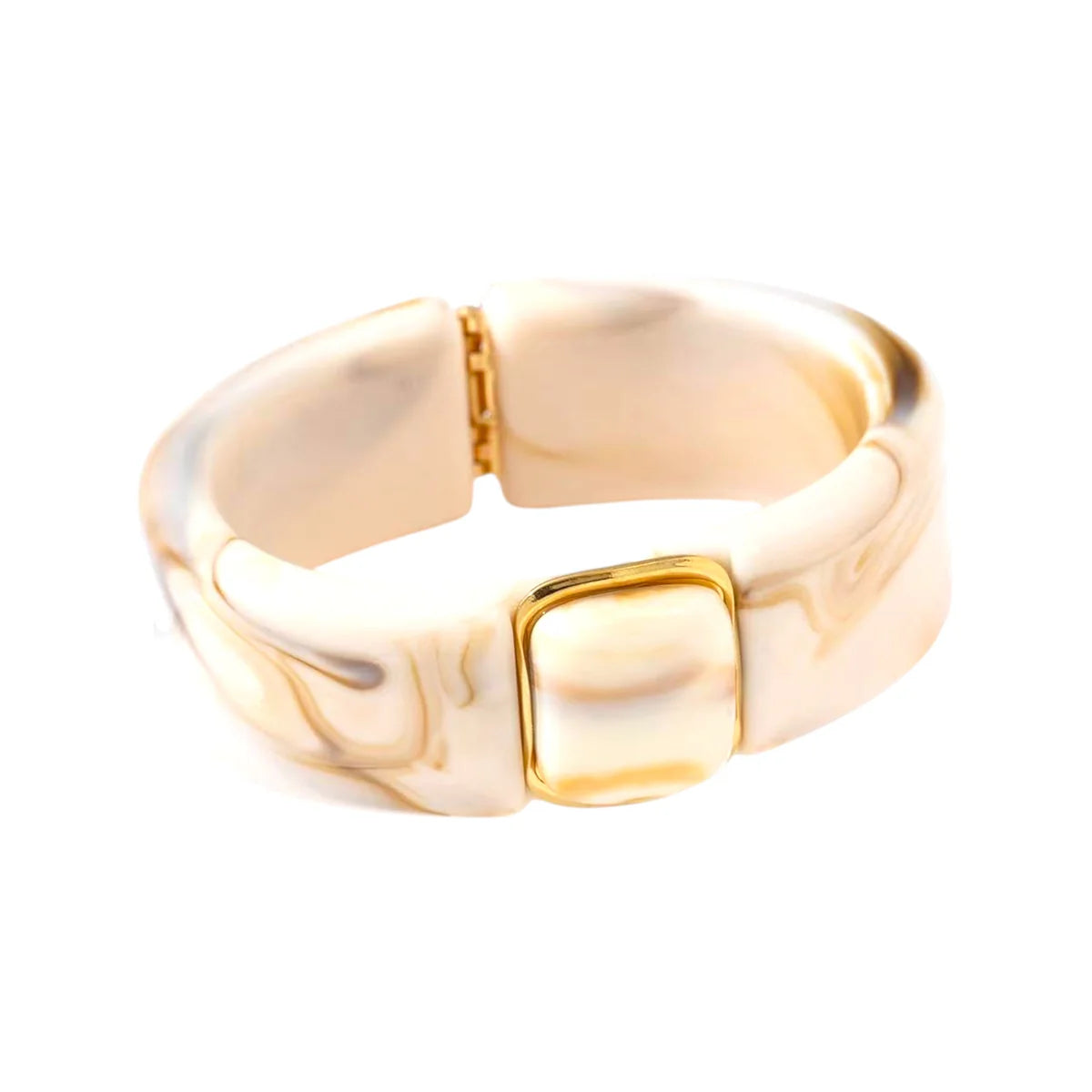 Mila Bangle Bracelet - Gold Beige