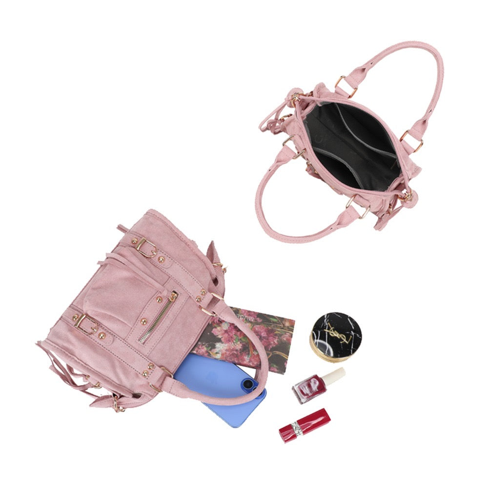 Liv Classic Suède Medium Tas - Roze