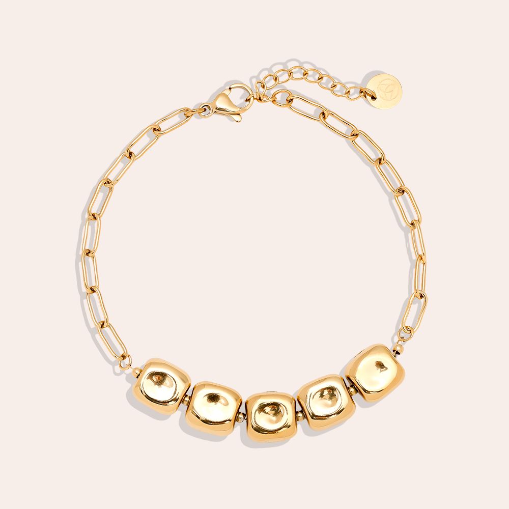 Cube Chain Bracelet - Gold