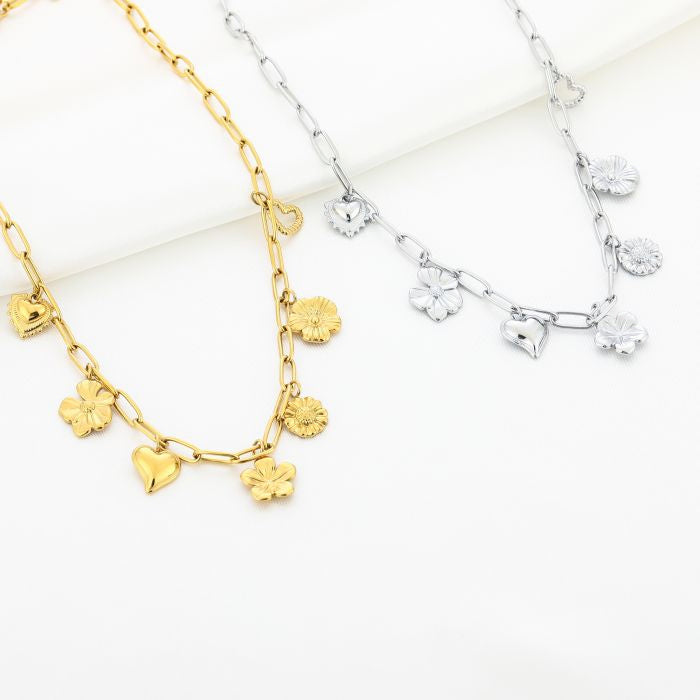 Bedels Bloem Necklace - Silver