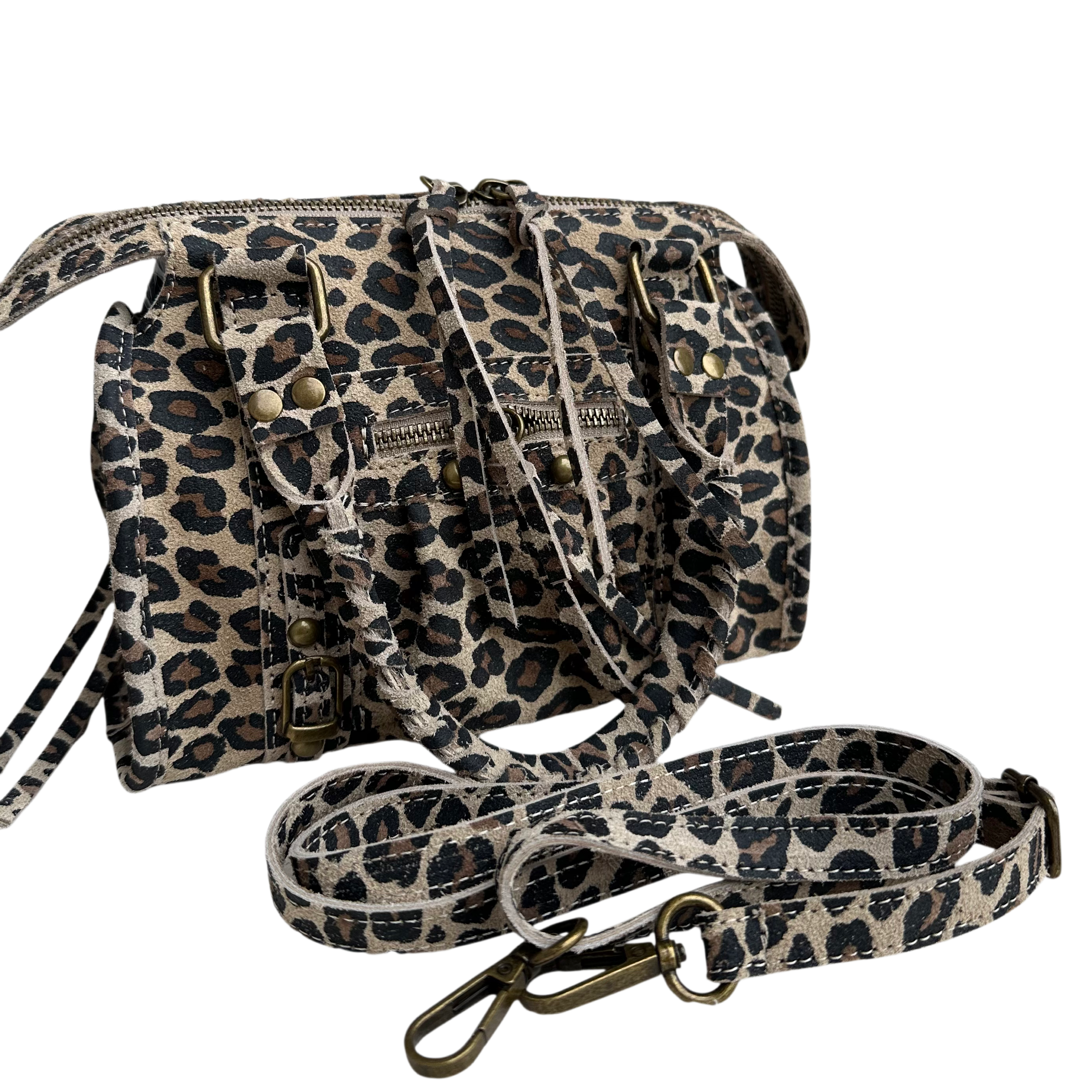 Liv Echt Leer Small Tas - Licht Leopard