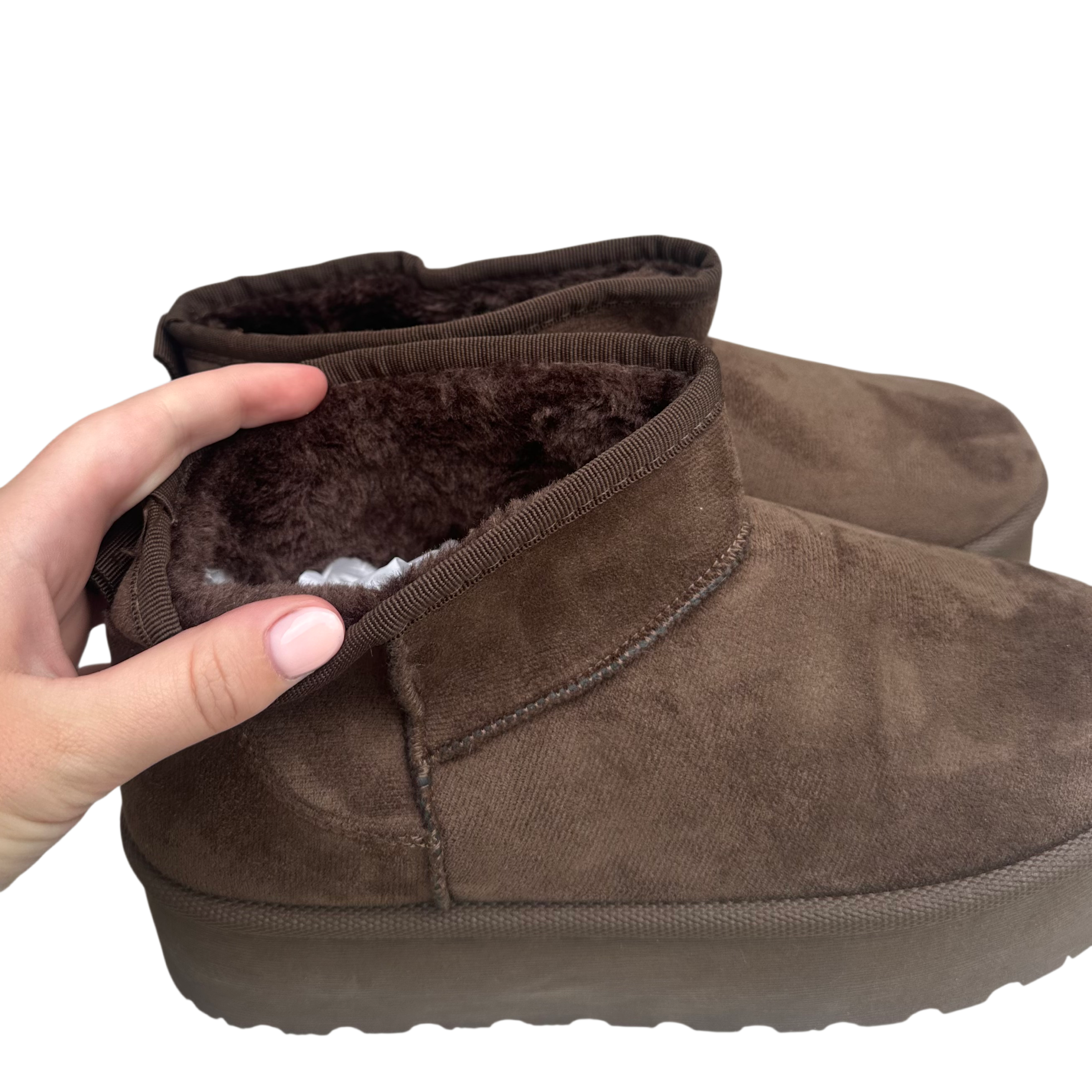 Fluffy Boots Hoge Zool - Bruin