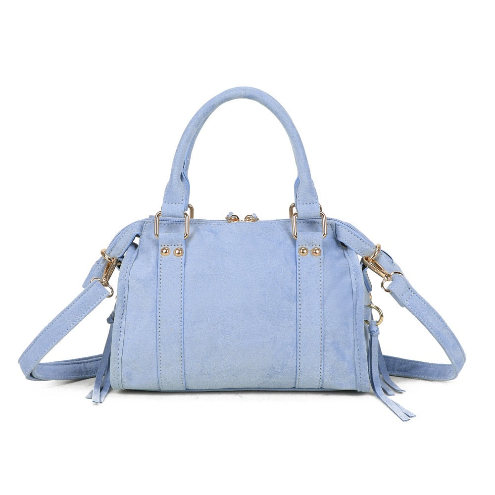 Liv Classic Suède Medium Tas - Baby Blauw