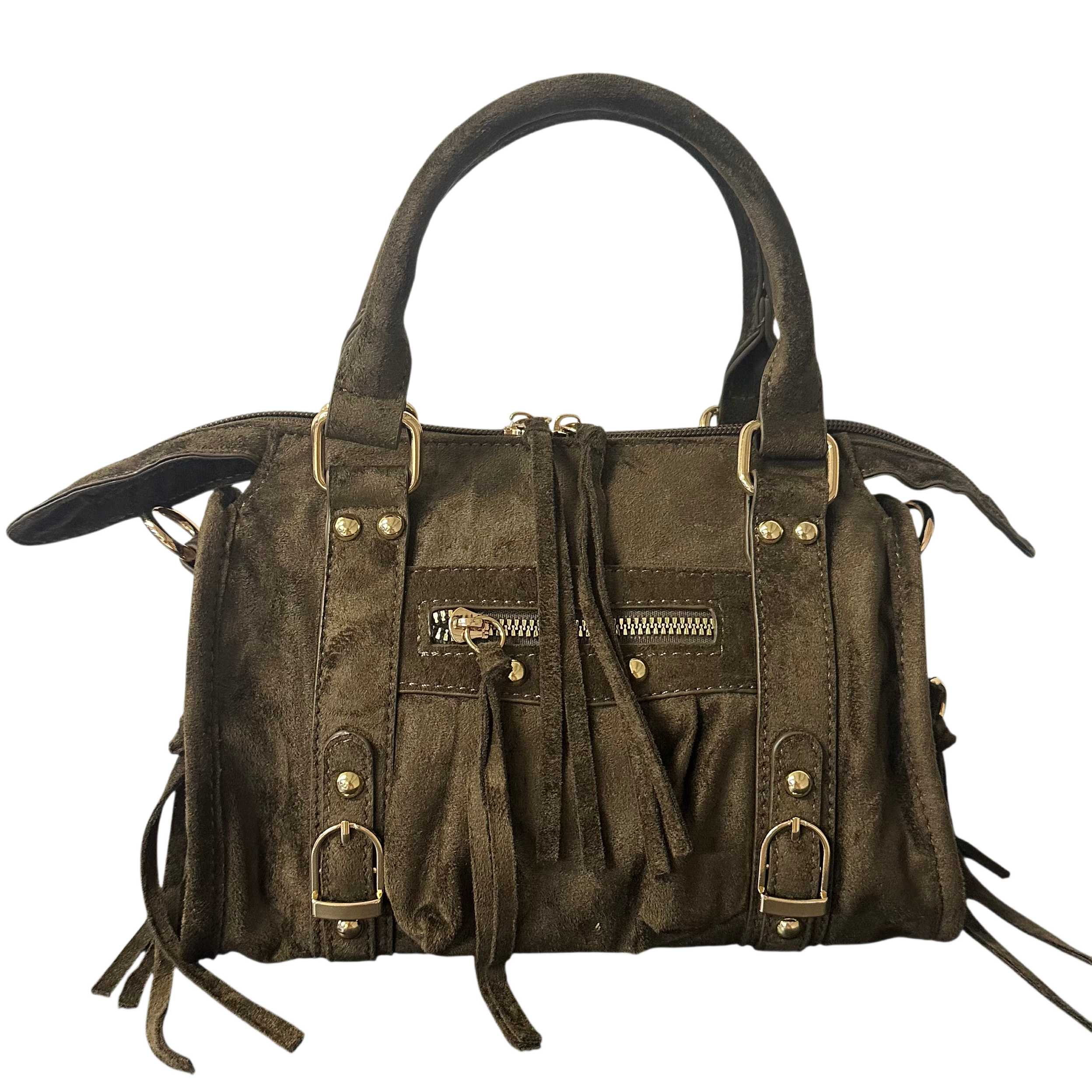 Liv Classic Suède Medium Tas - Army Groen