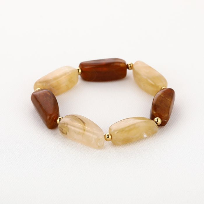 Beads Acryl Bracelet - Gold Brown