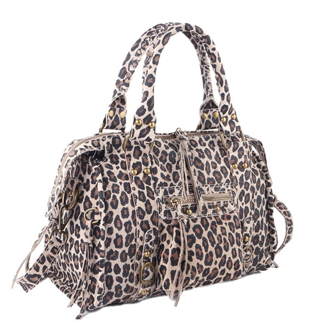 Liv Large Echt Leer Tas - Leopard