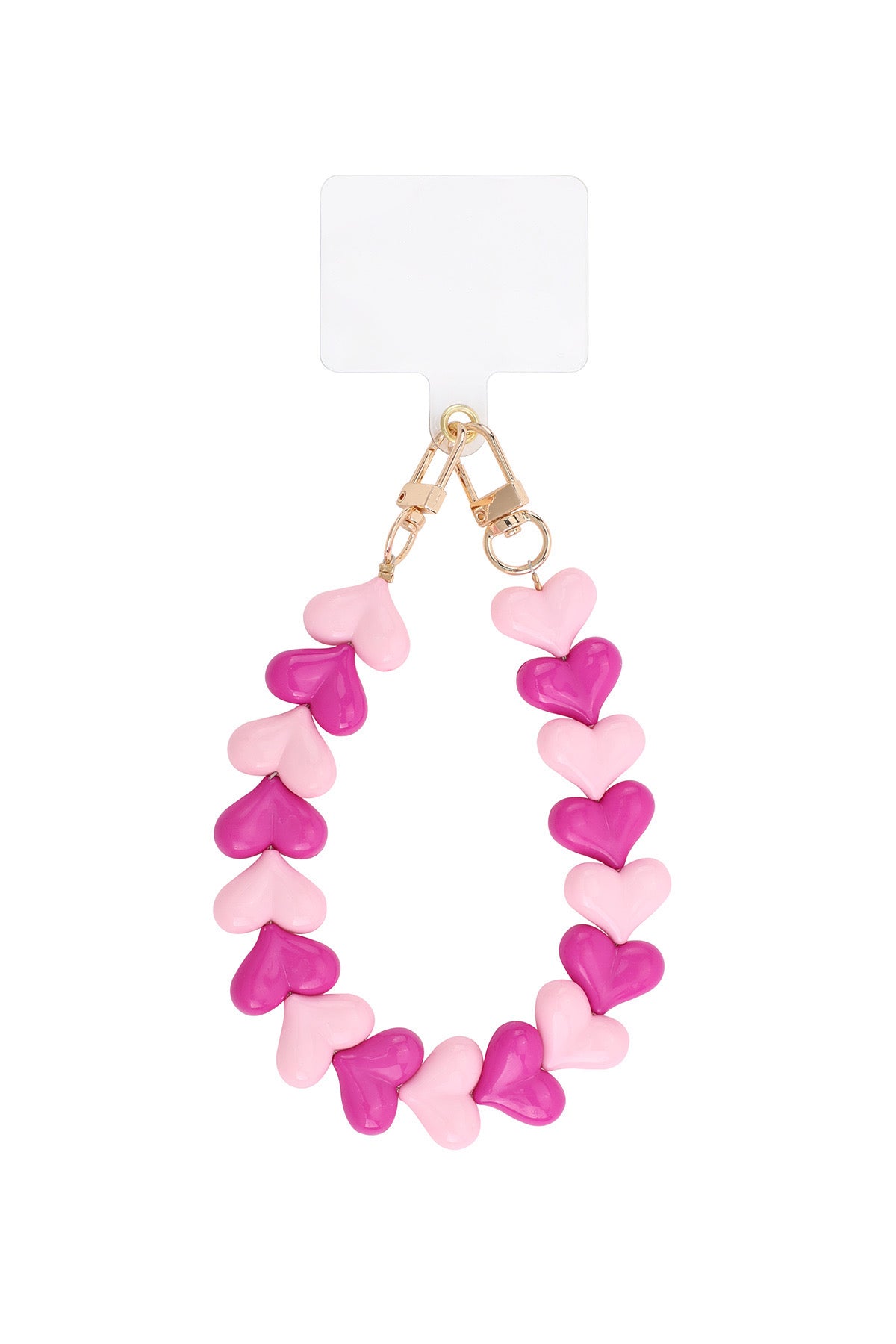 Telefoon Koordje Double Heart - Pastel Roze