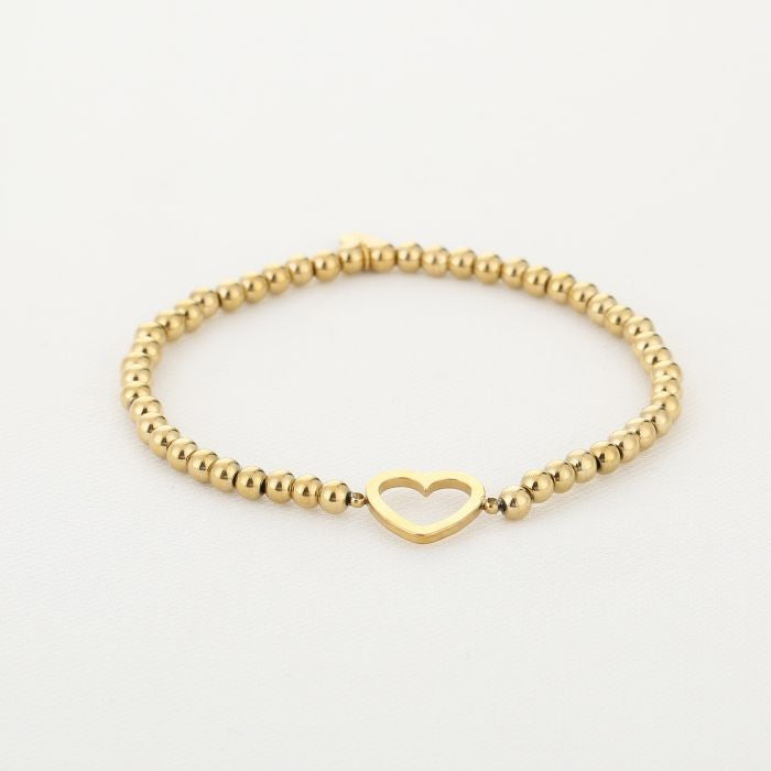 Beads Heart Bracelet - Gold