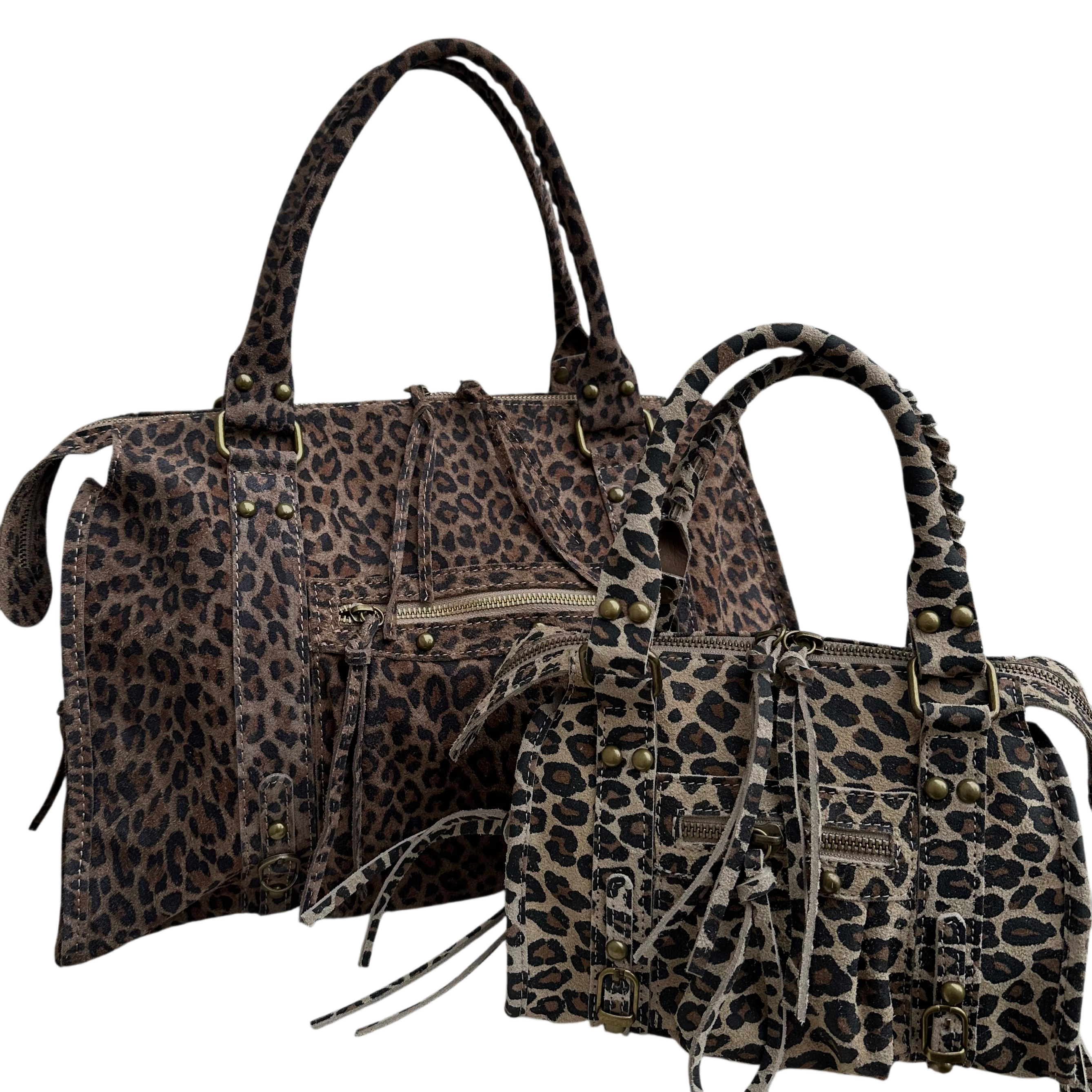 Liv Echt Leer XL Tas - Donker Leopard