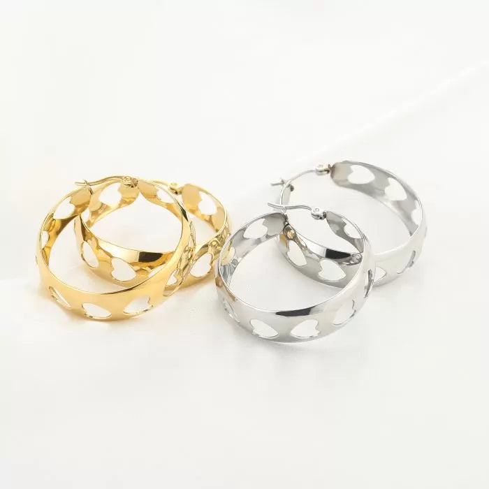 Love Hoops Earrings - Silver