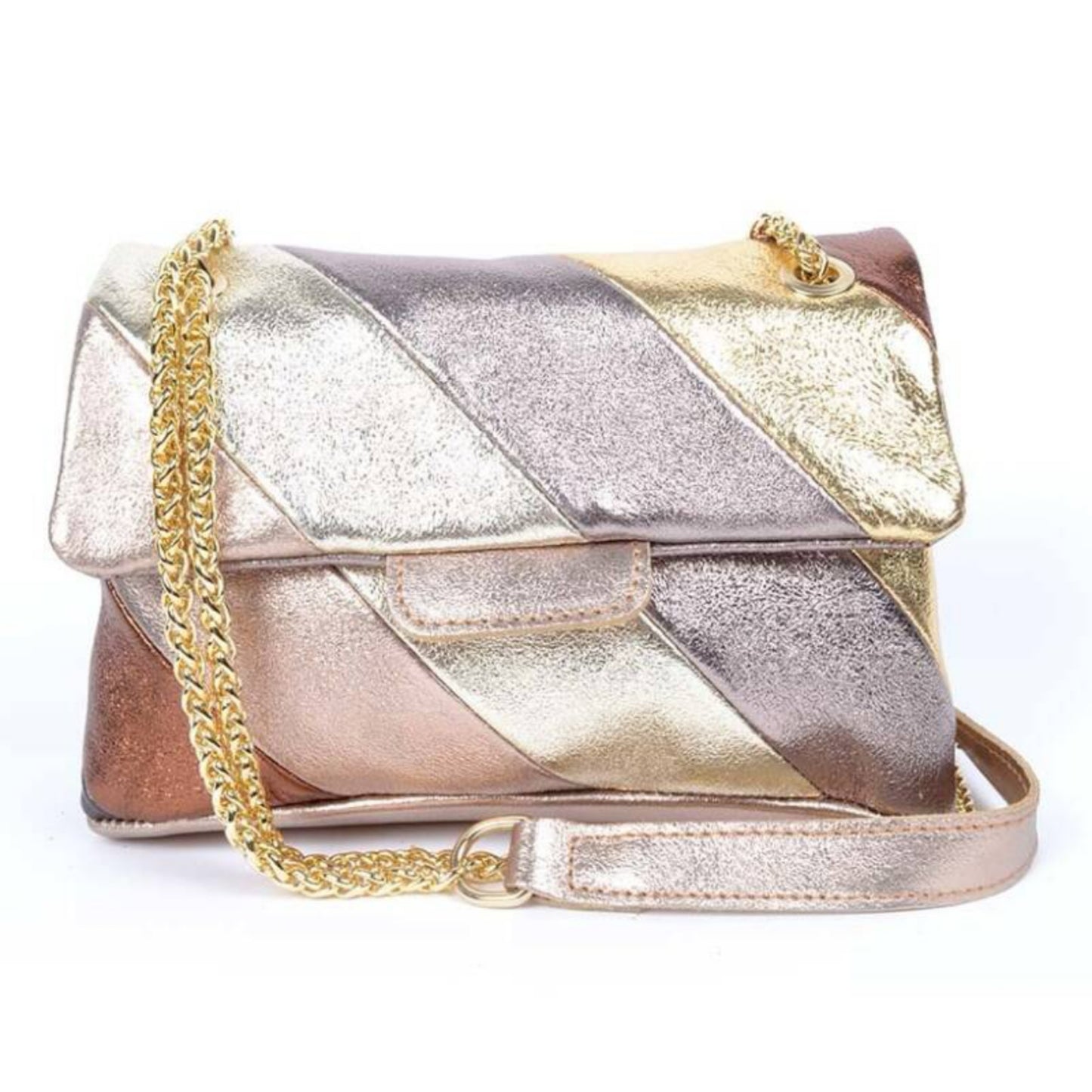 Tas Metallic Nude - Echt Leer