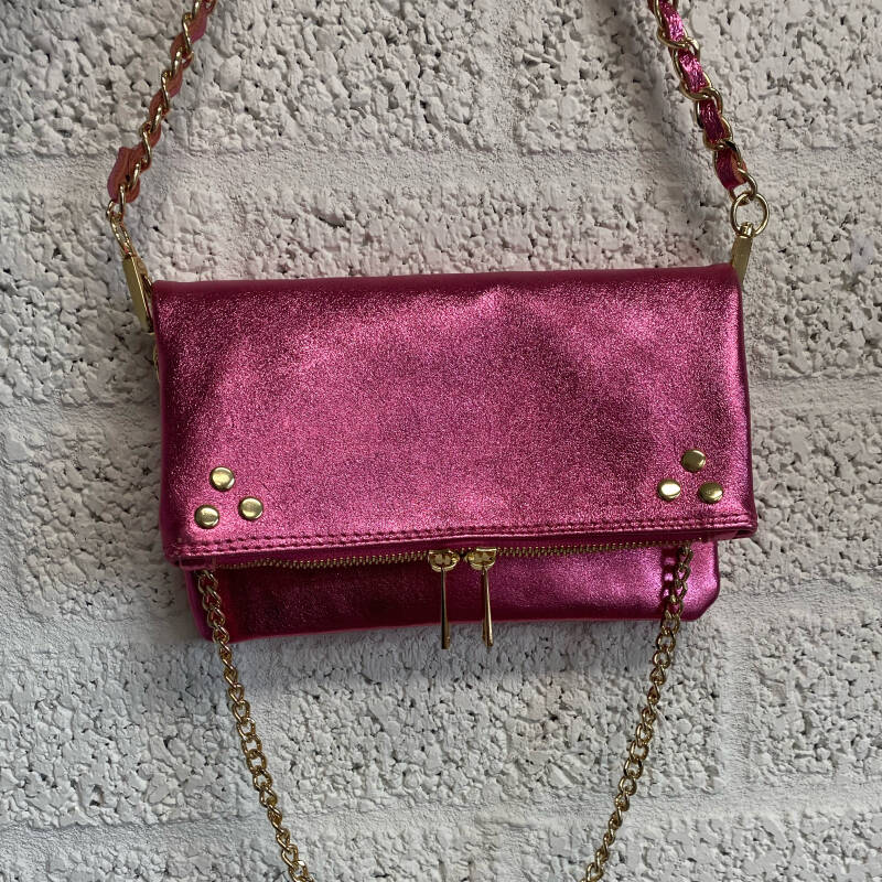 Daniek Metallic Tas Echt Leer - Roze