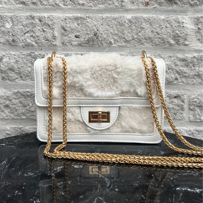 Fluffy Jolie Tas - Wit