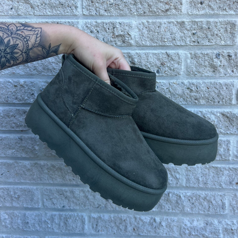 Fluffy Boots - Army Groen