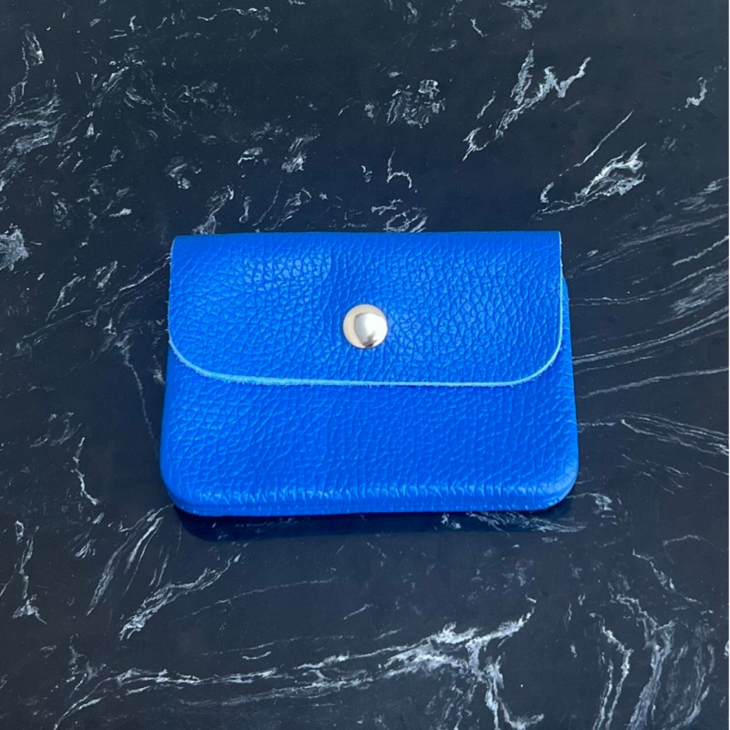 Portemonnee Small Echt Leer - Donker Blauw