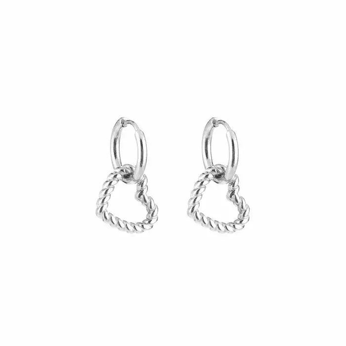 Rotate Heart Earrings - Silver