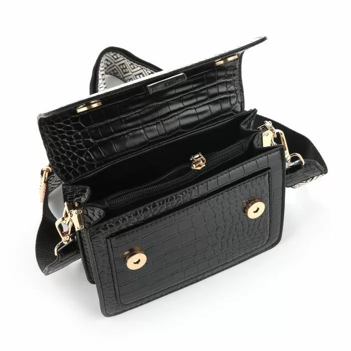 Chloe Croco Tas - Zwart - Sieradenbycelin Sieradenbycelin Sieradenbycelin