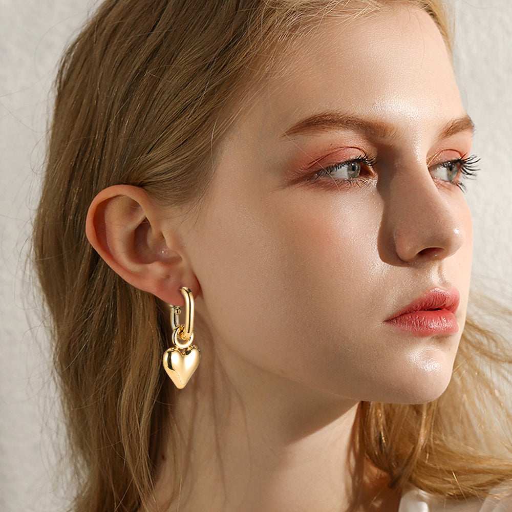 Tessa Heart Chunky Earrings - Gold