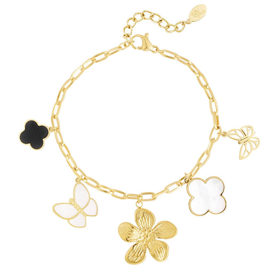Figure Flower BW Bracelet - Gold