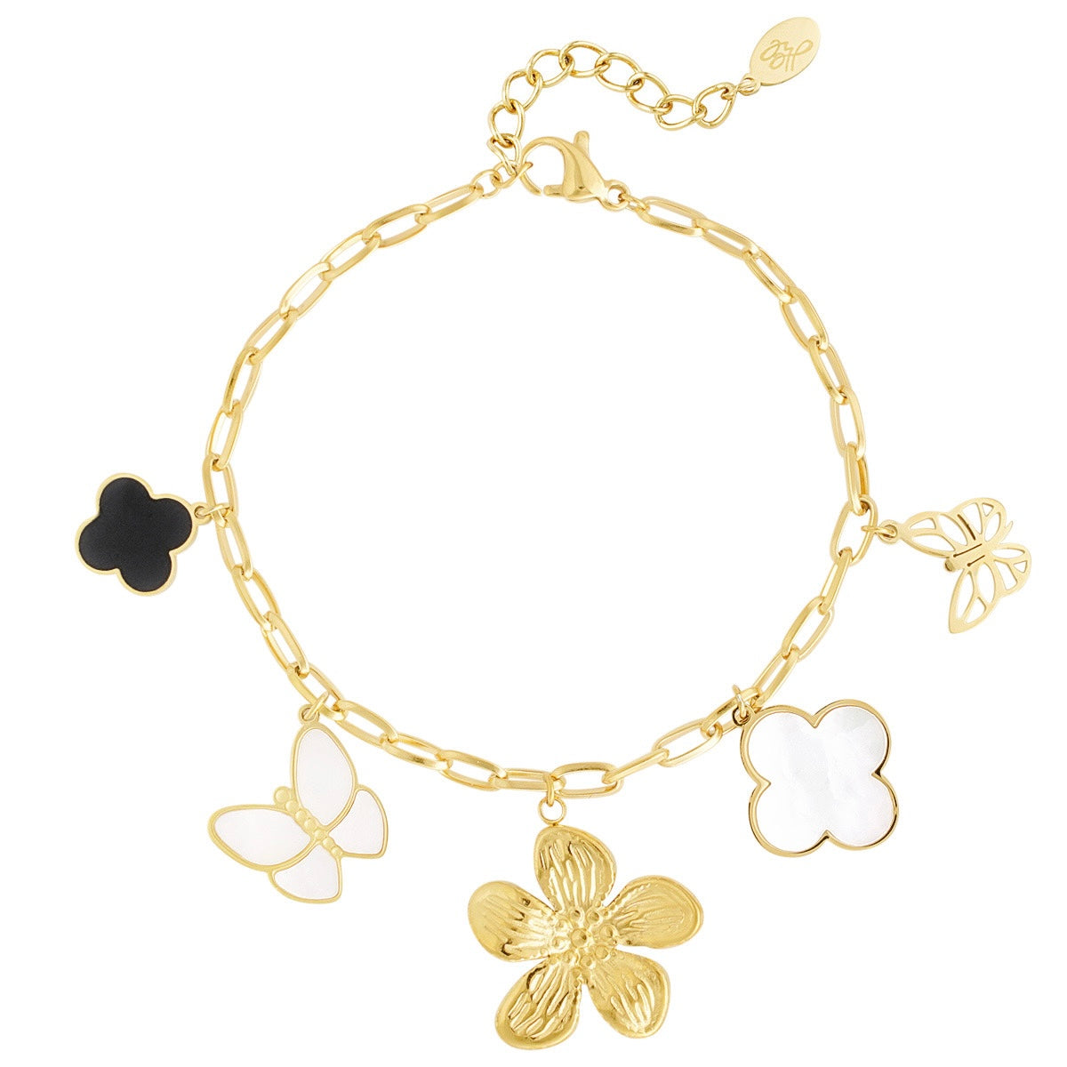 Figure Flower BW Bracelet - Gold - Sieradenbycelin Sieradenbycelin Sieradenbycelin