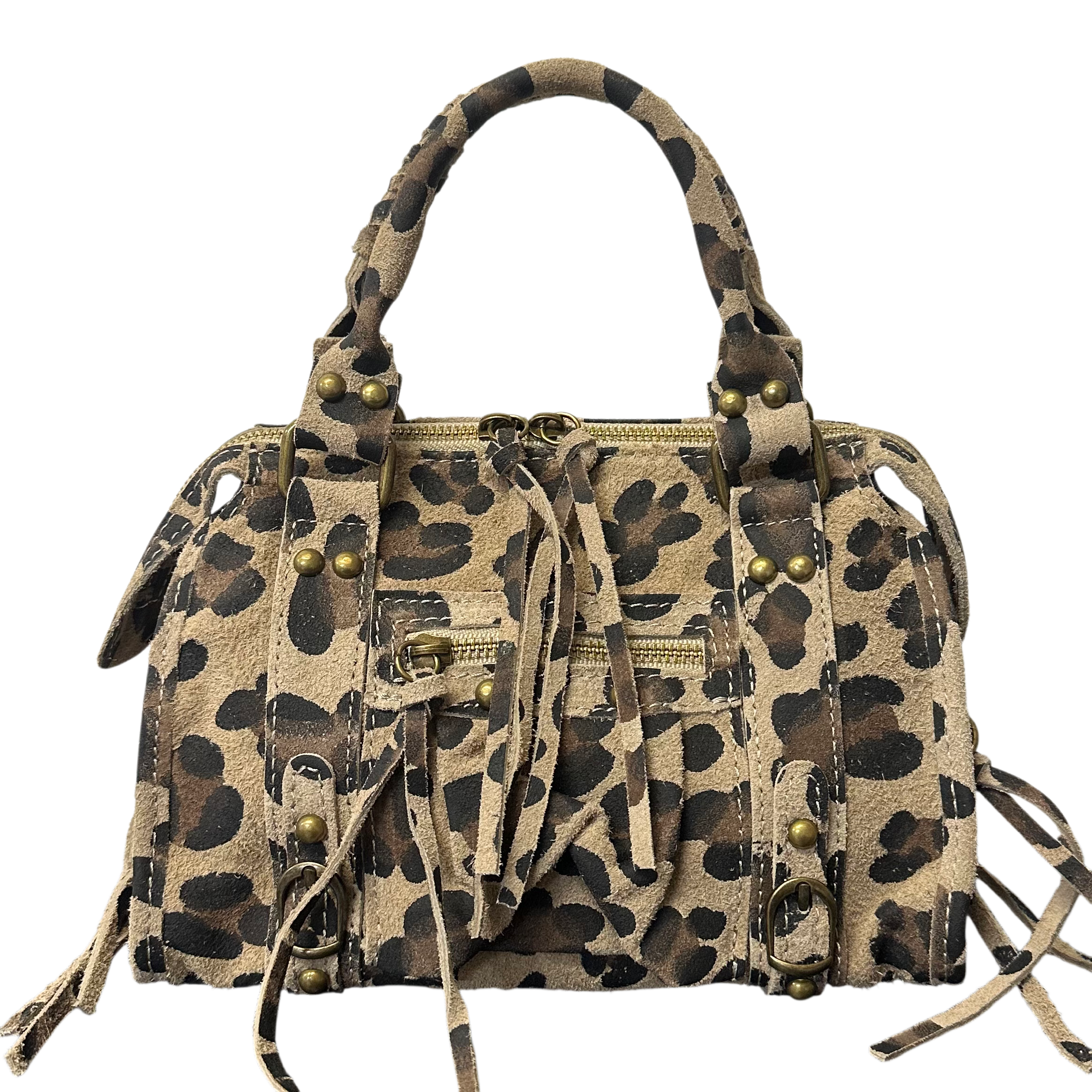 Liv Echt Leer Medium Tas - Licht Leopard