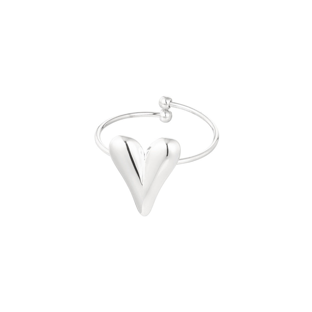 Tessa Heart Chunky Ring - Silver