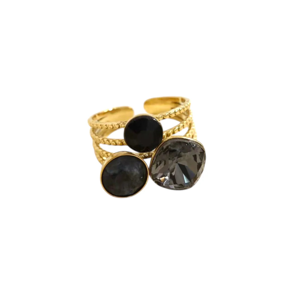 Desiree Black Ring - Gold