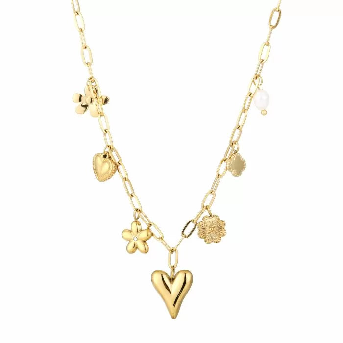 Bedels Fleur Charms Necklace - Gold