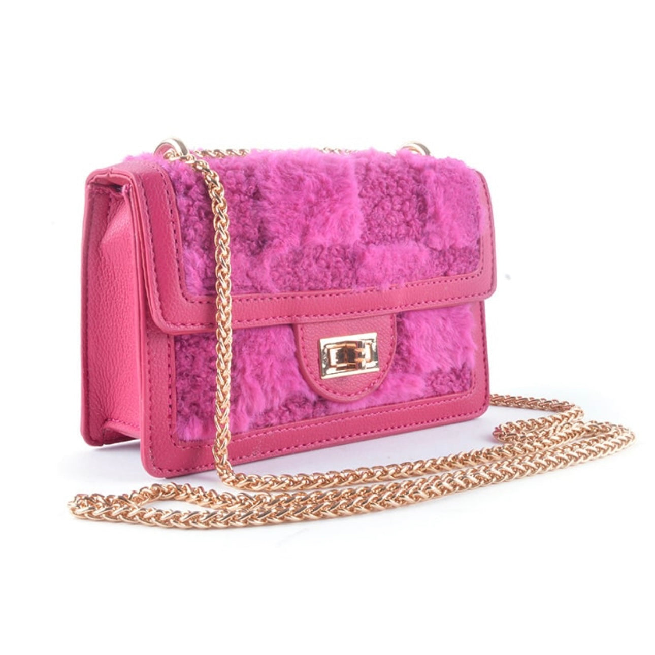 Fluffy Jolie Tas - Donker Roze