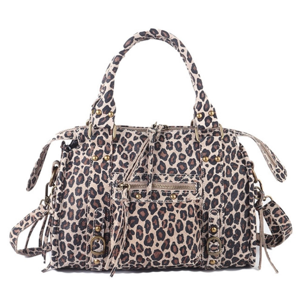 Liv Large Echt Leer Tas - Leopard