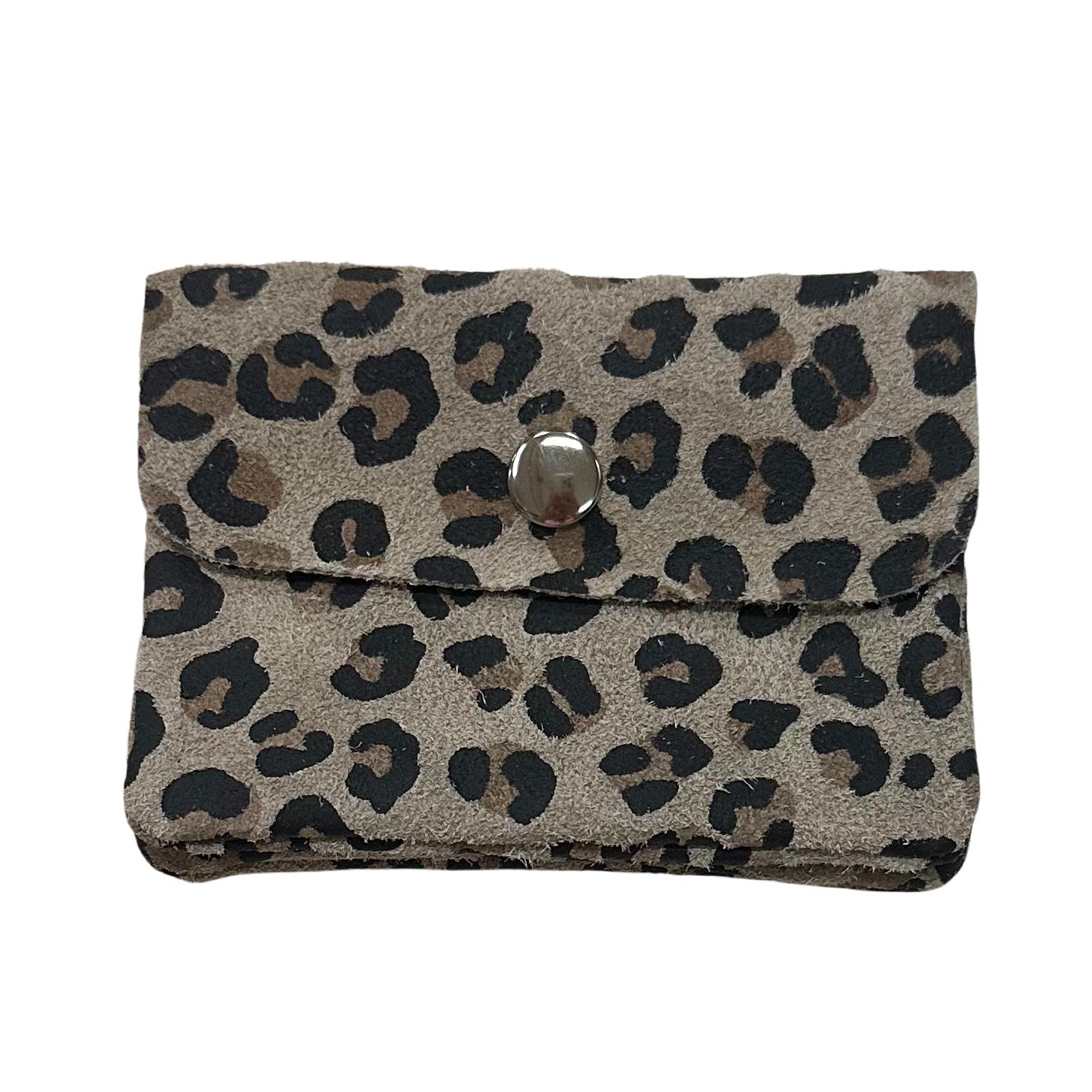 Mini Portemonnee Echt Leer - Leopard Licht